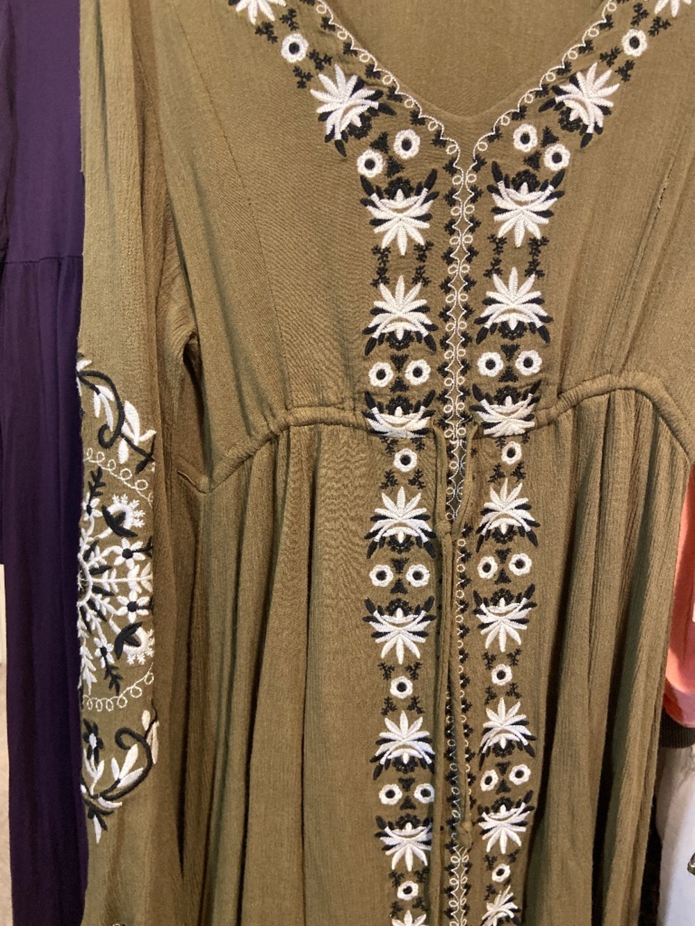 High low embroidered dress